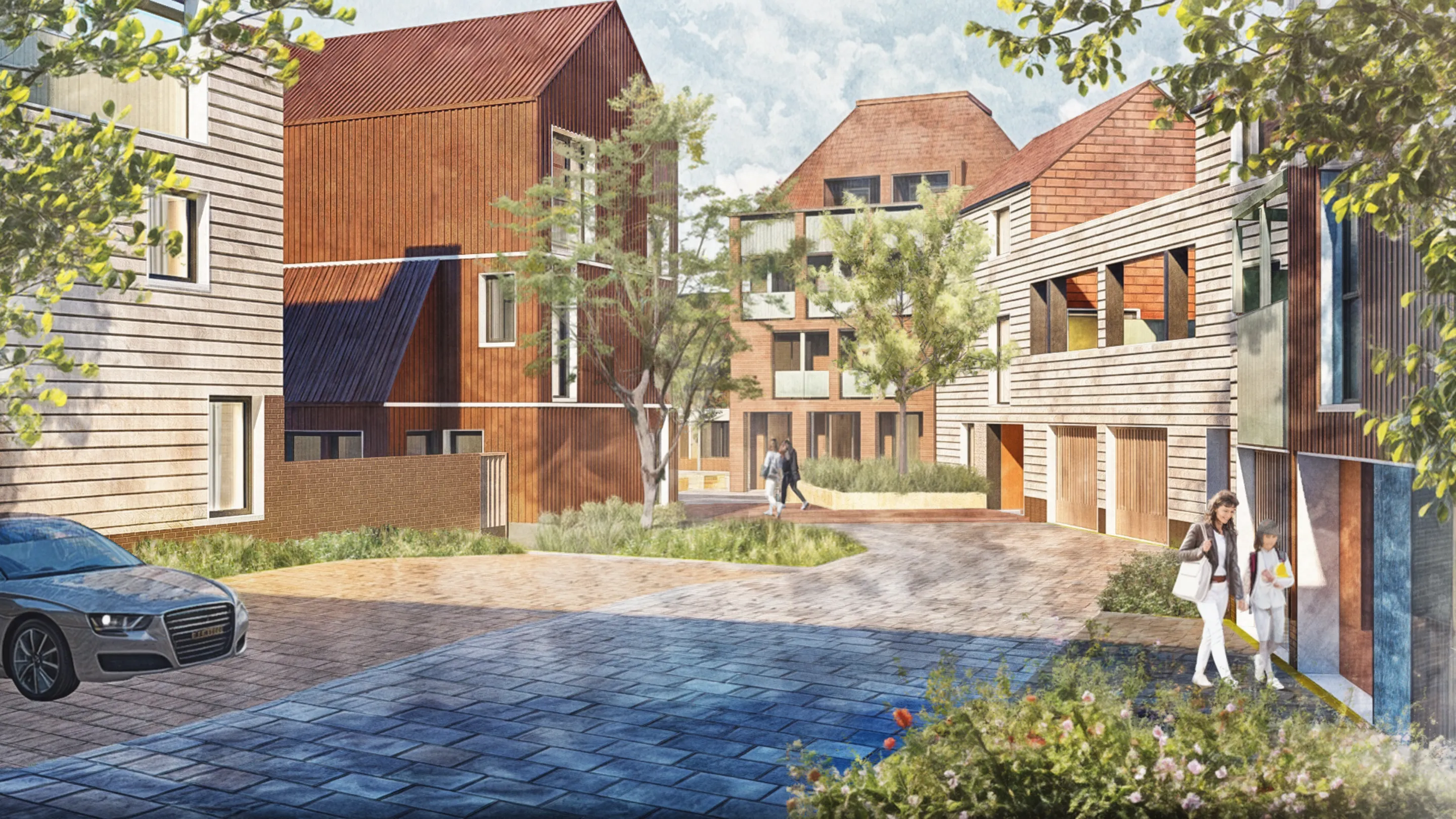 CGI Image of new build homes at Benfield Valley