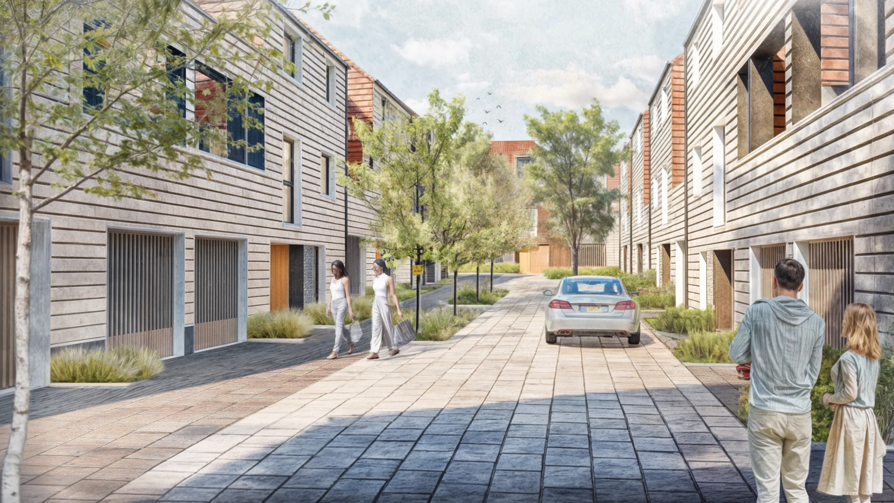 CGI Image of new build homes at Benfield Valley