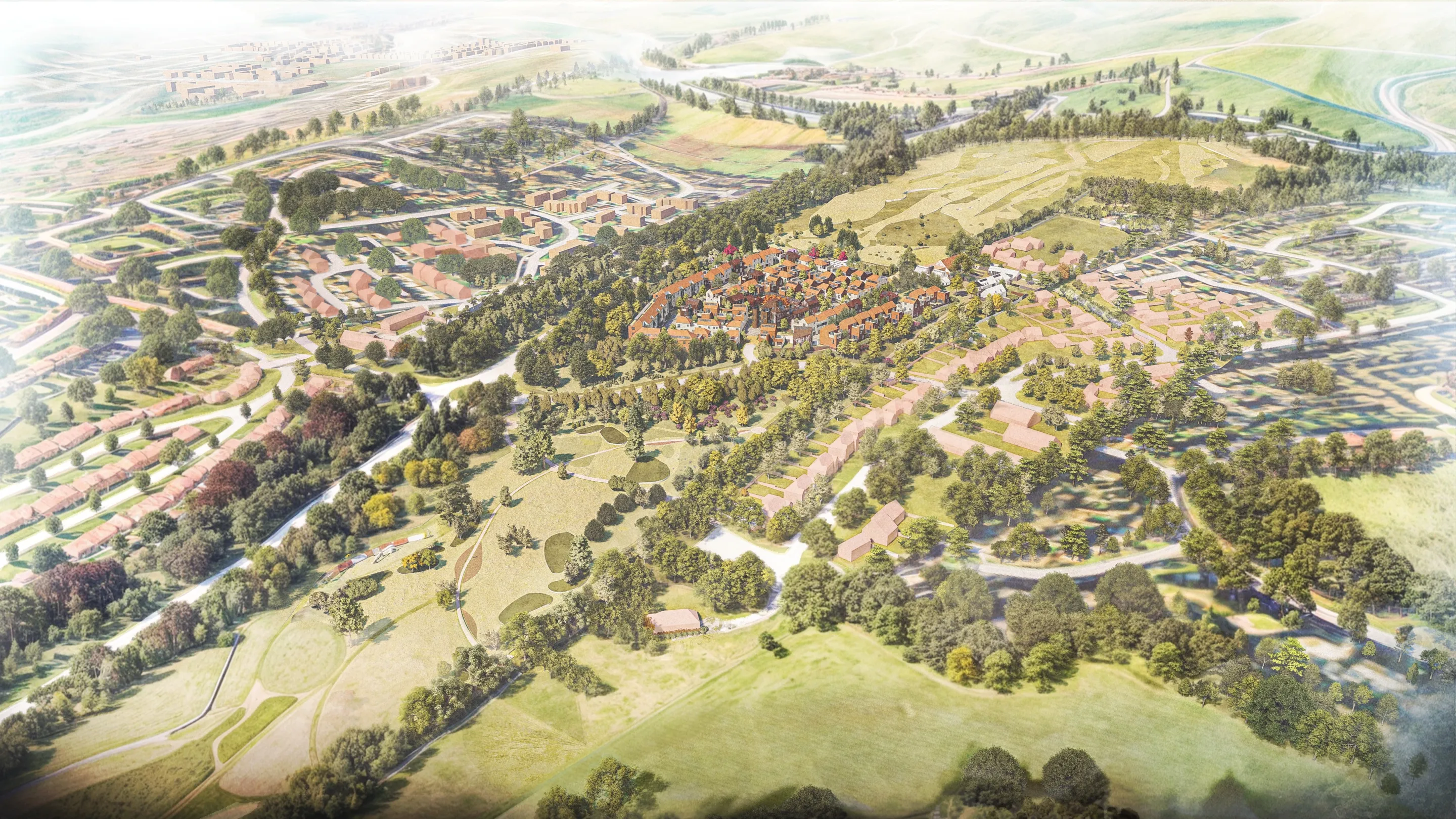 CGI Image of new build homes at Benfield Valley