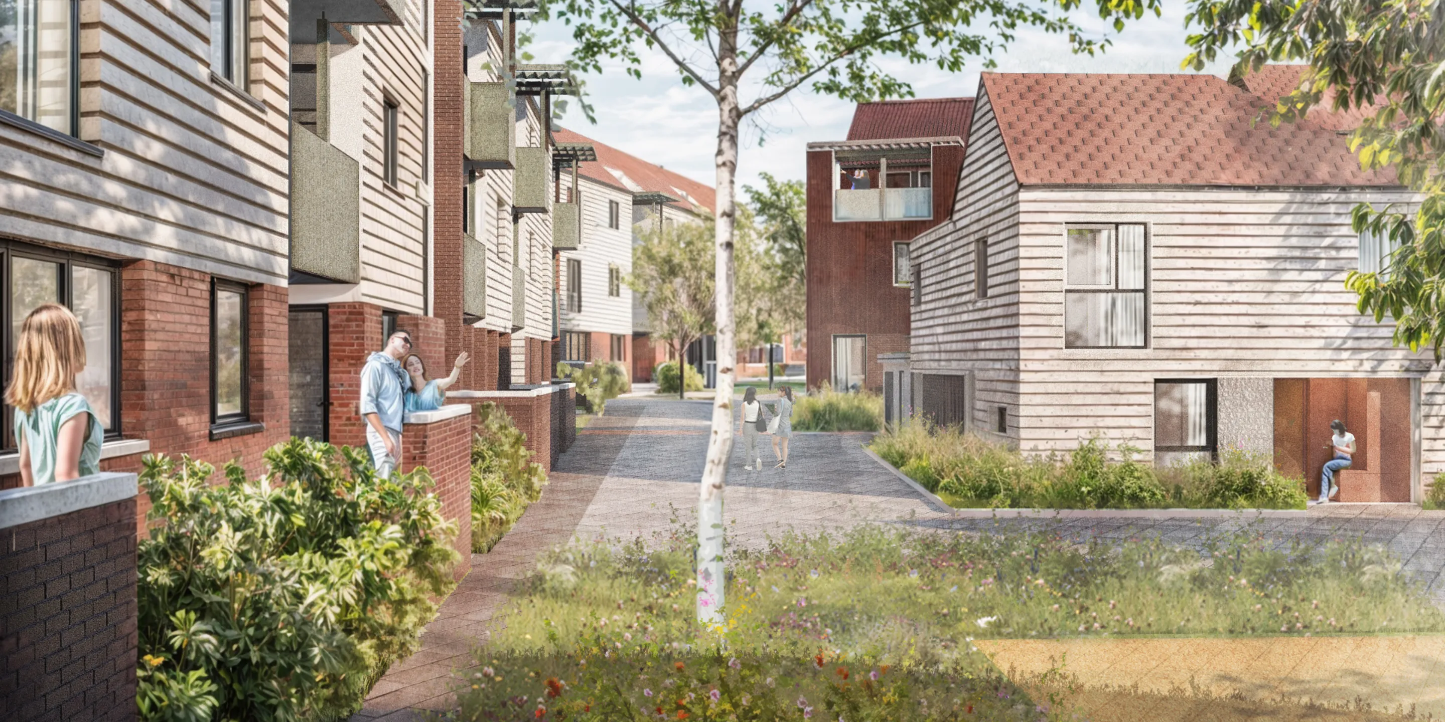 CGI Image of new build homes at Benfield Valley