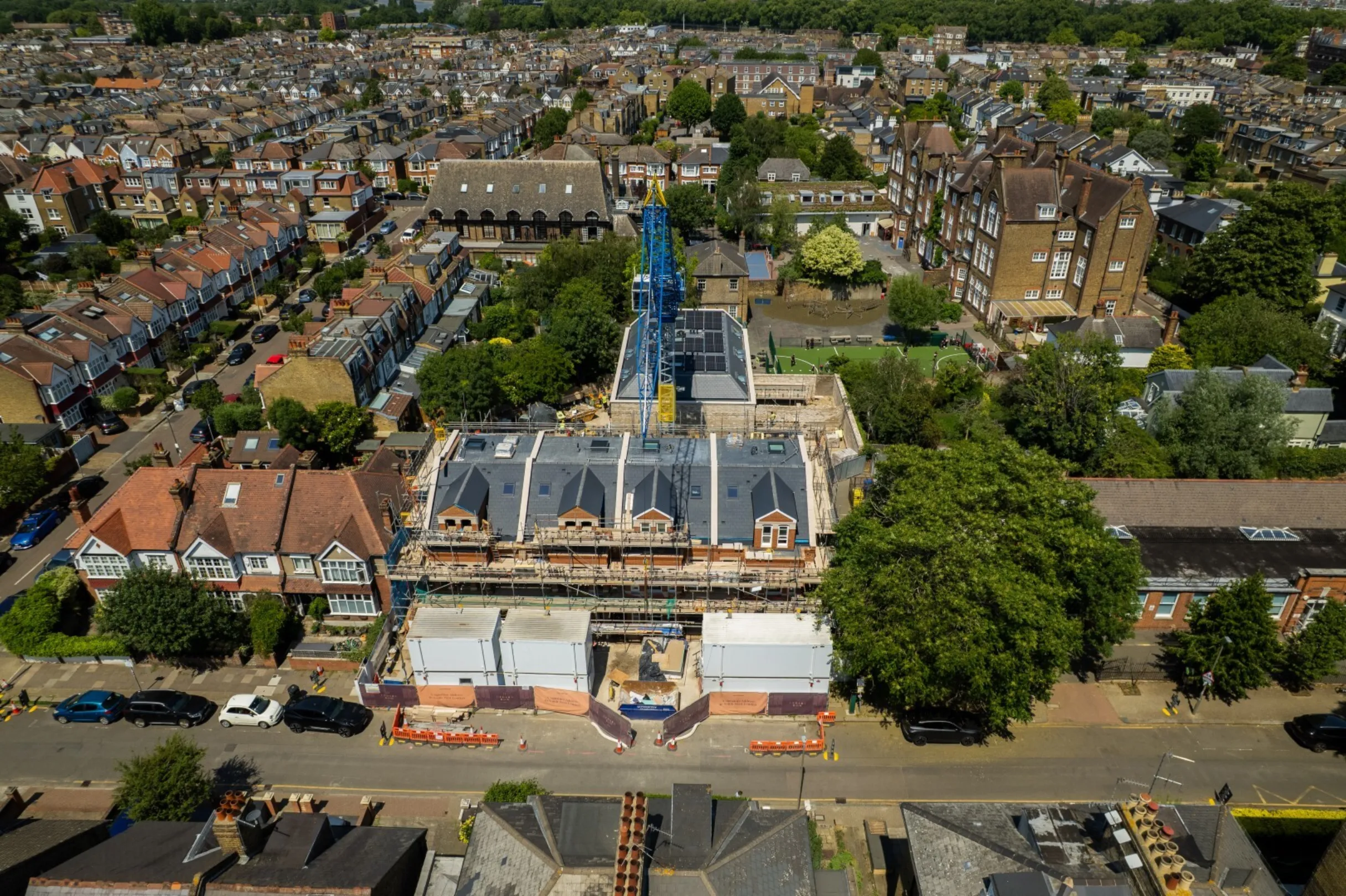 Hollybrook Cedars Row Putney May 2026 - Drone foootage aerial photograph