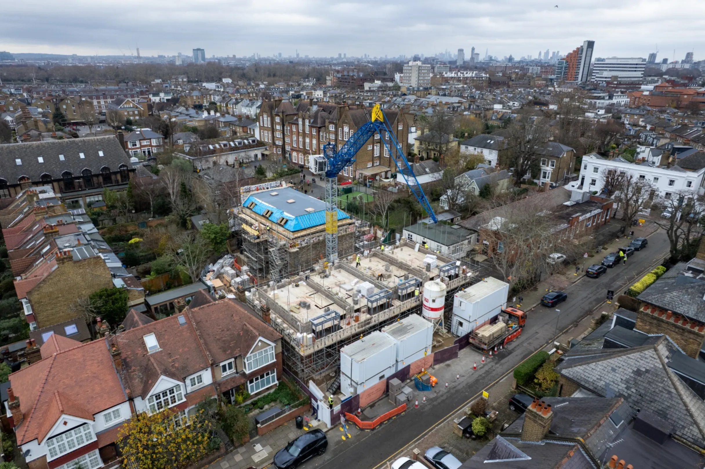 Drone footage of Cedars Row, Putney - December 2025