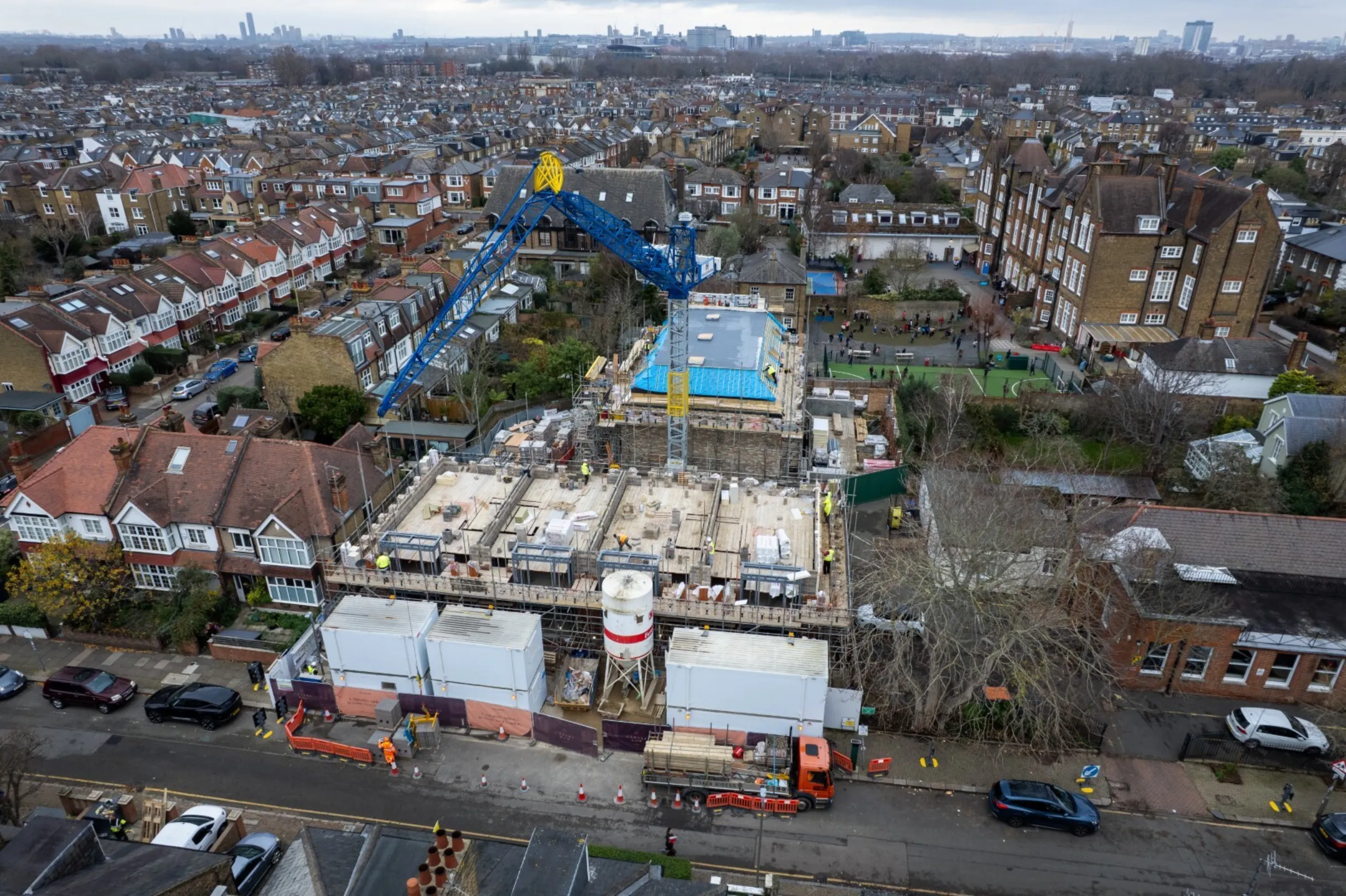 Drone footage of Cedars Row, Putney - December 2025