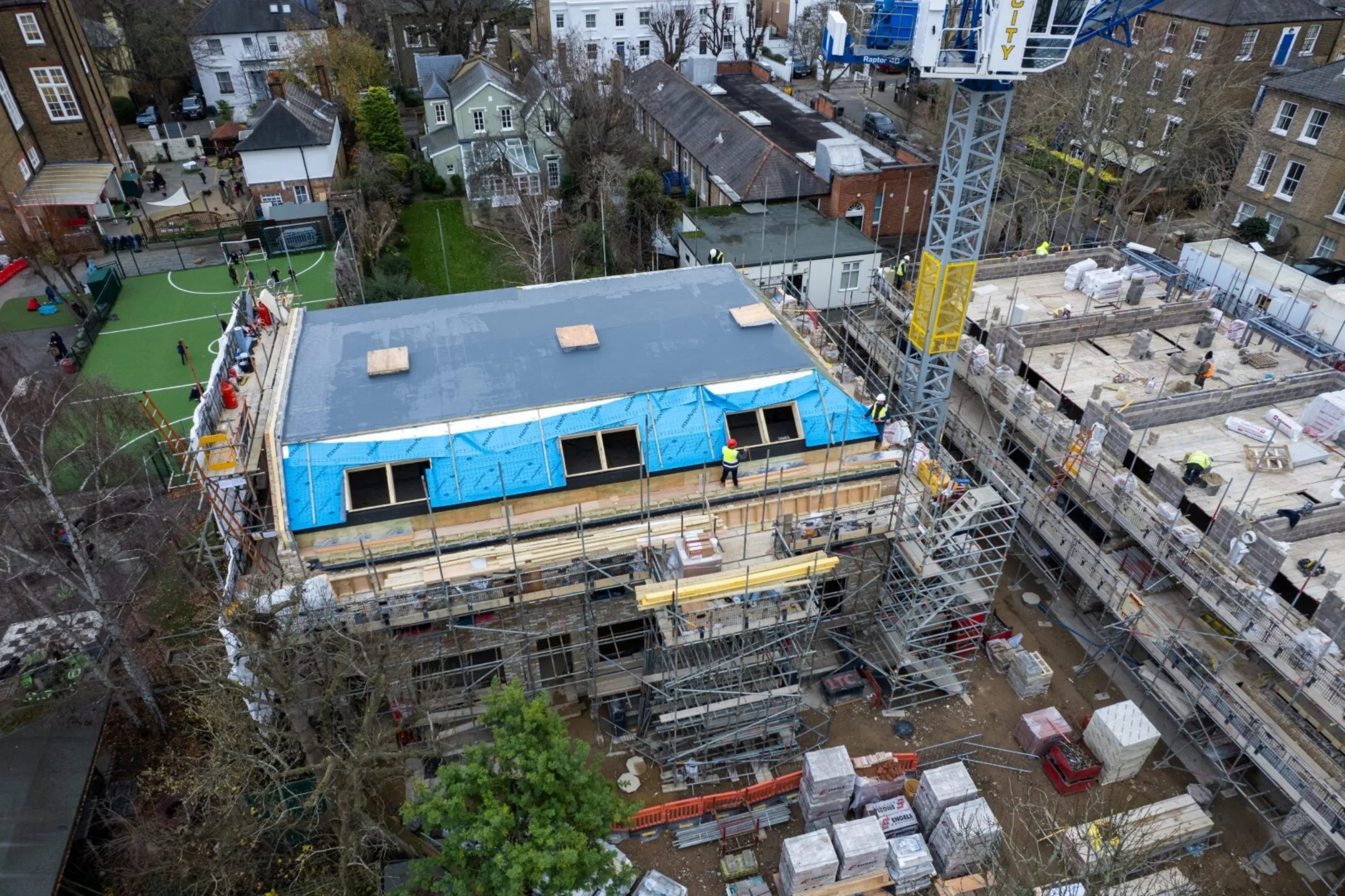 Drone footage of Cedars Row, Putney - December 2025