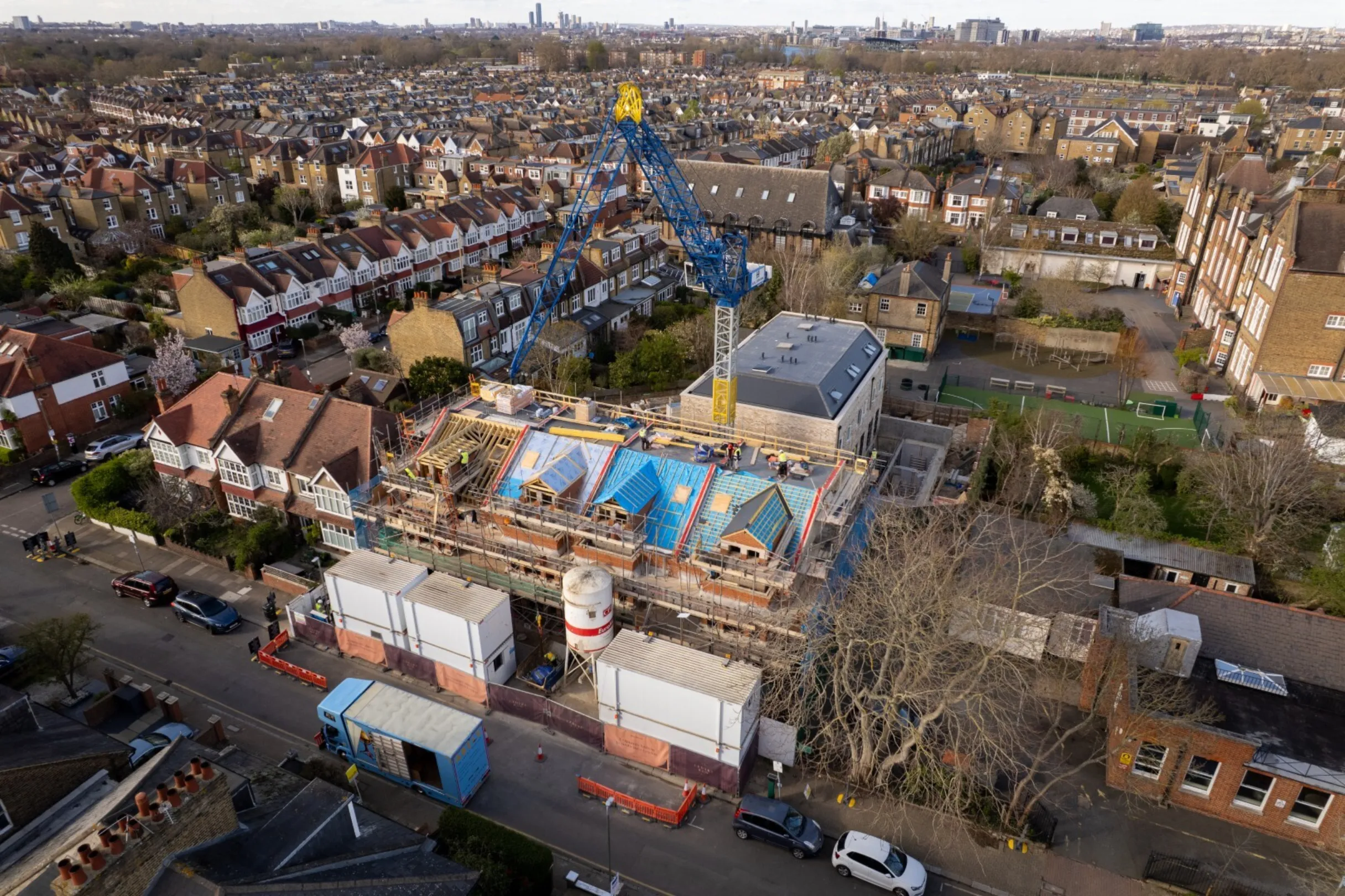 Hollybrook Cedars Row, Putney March 2026 - Drone Footage Aerial Image