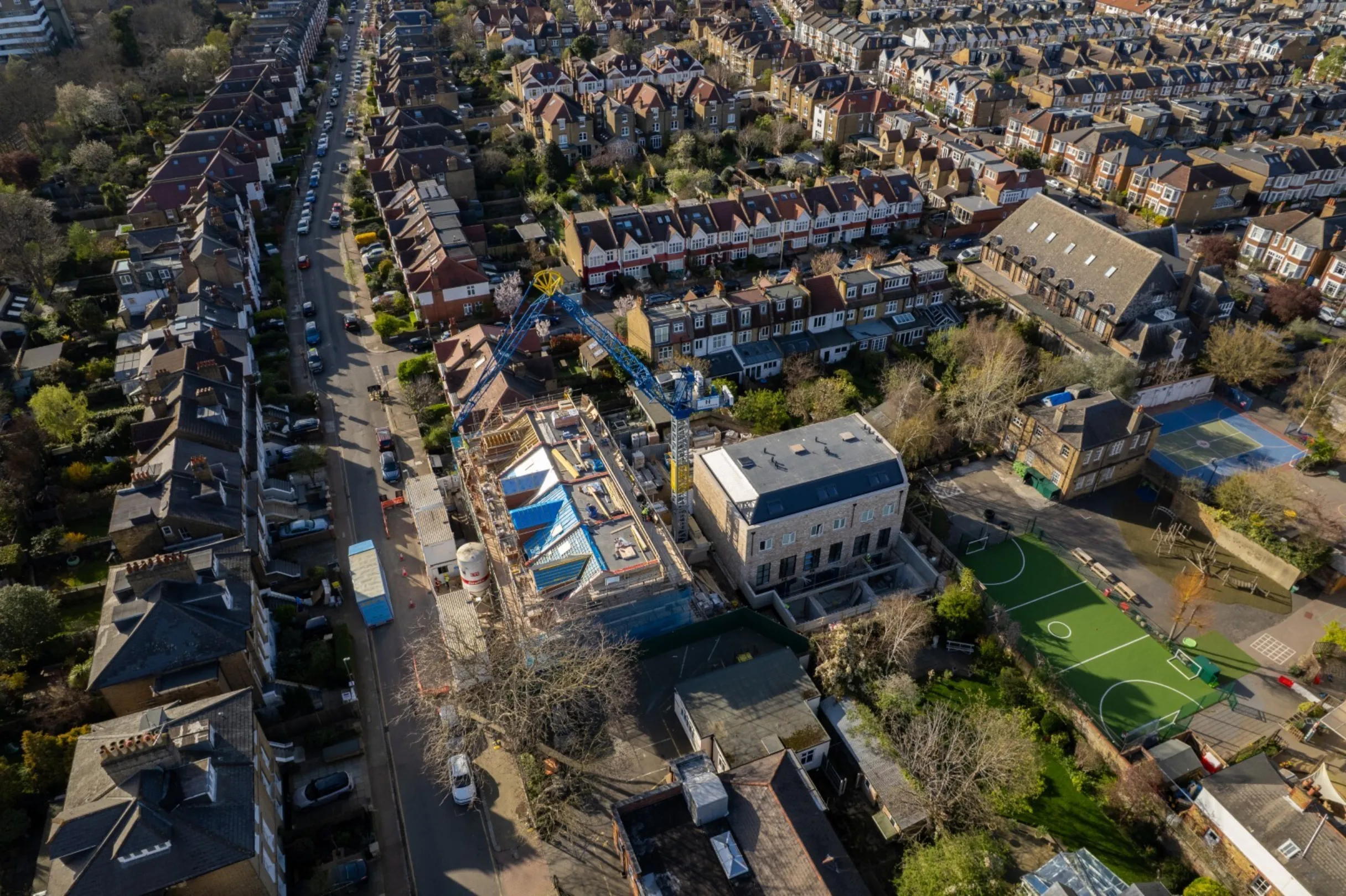 Hollybrook Cedars Row, Putney March 2026 - Drone Footage Aerial Image