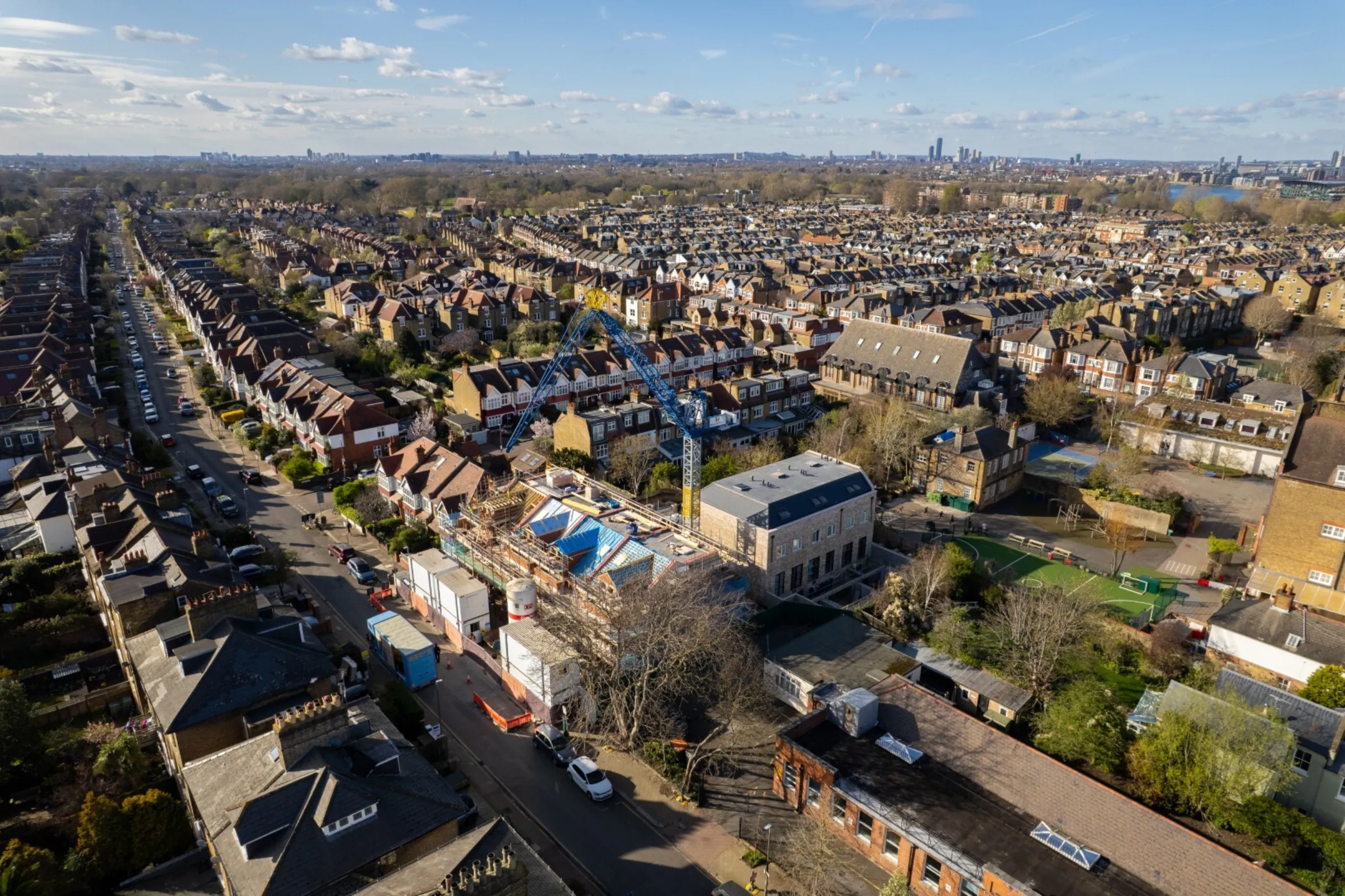 Hollybrook Cedars Row, Putney March 2026 - Drone Footage Aerial Image