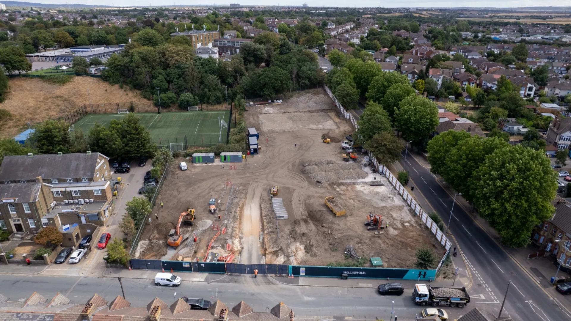 Hollybrook - Drone footage imagery of Dell Road, ground works have started - August 2026