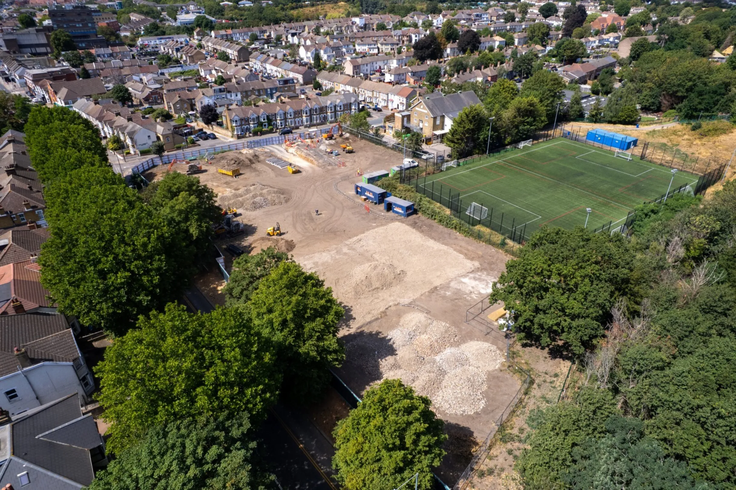 Hollybrook - Drone footage imagery of Dell Road, ground works have started - August 2026