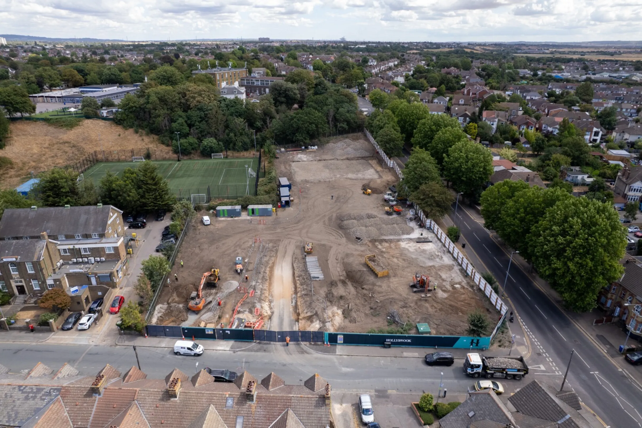 Hollybrook - Drone footage imagery of Dell Road, ground works have started - August 2026