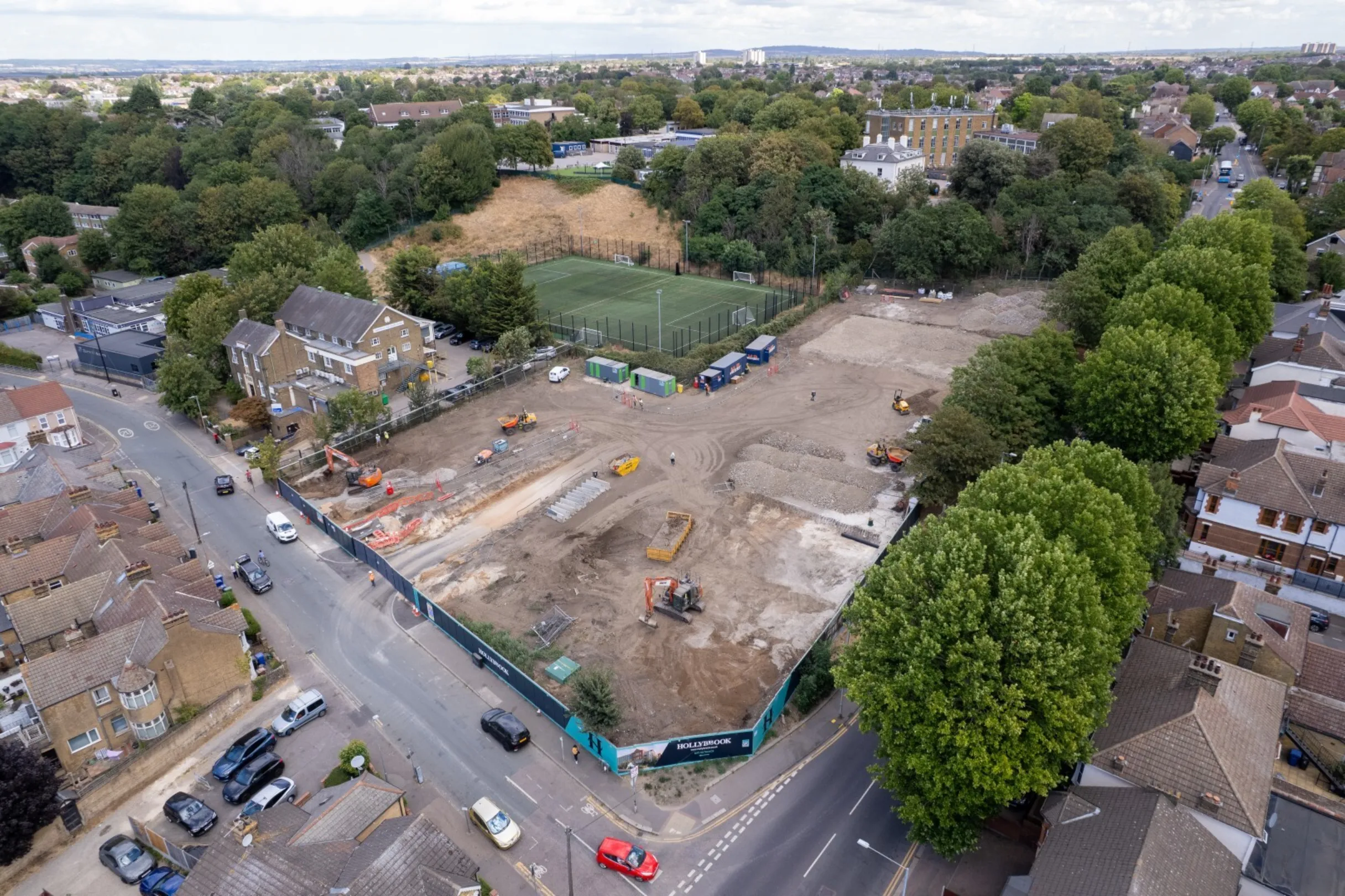 Hollybrook - Drone footage imagery of Dell Road, ground works have started - August 2026