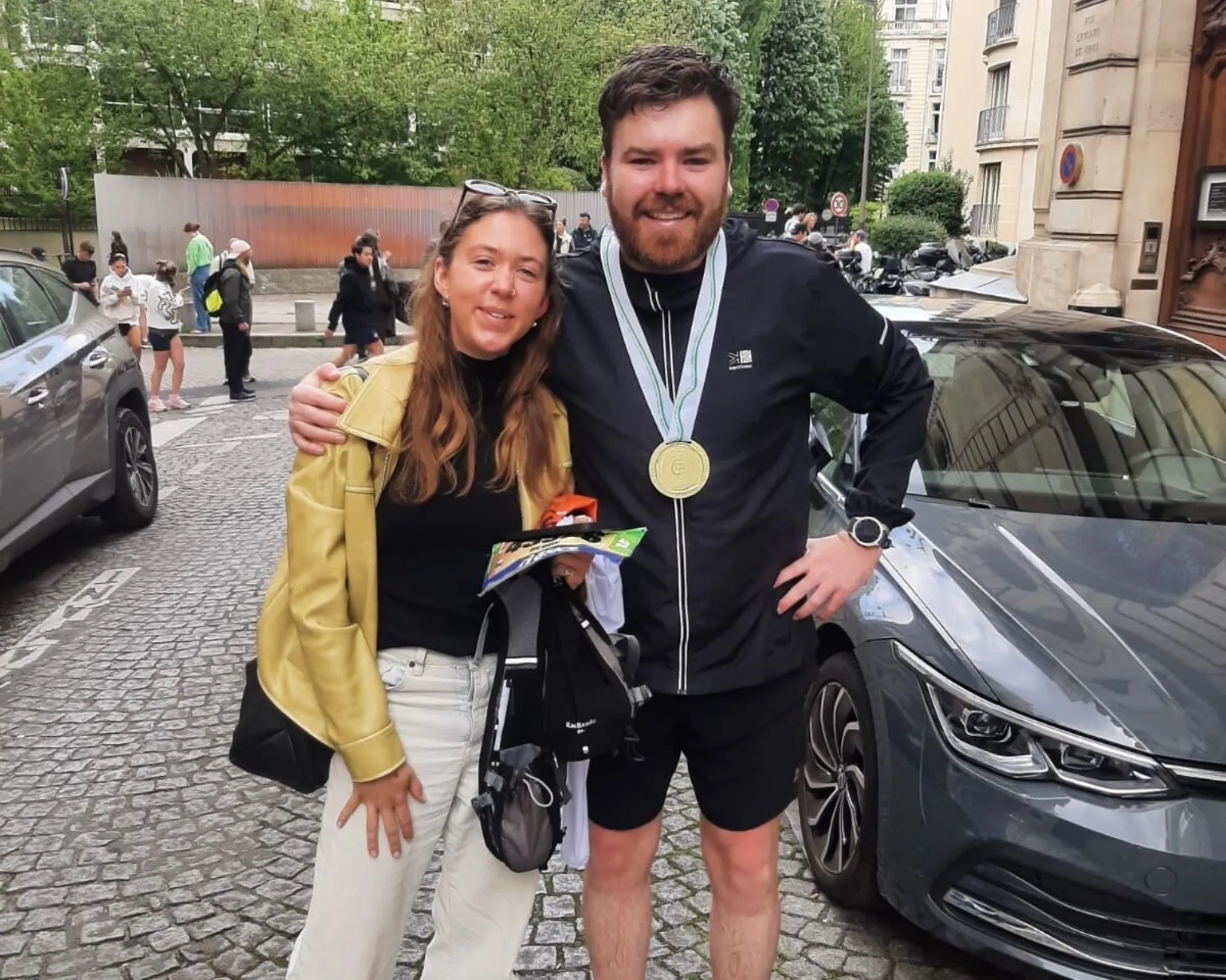 Picture of Henry Austen after he completed the Paris marathon