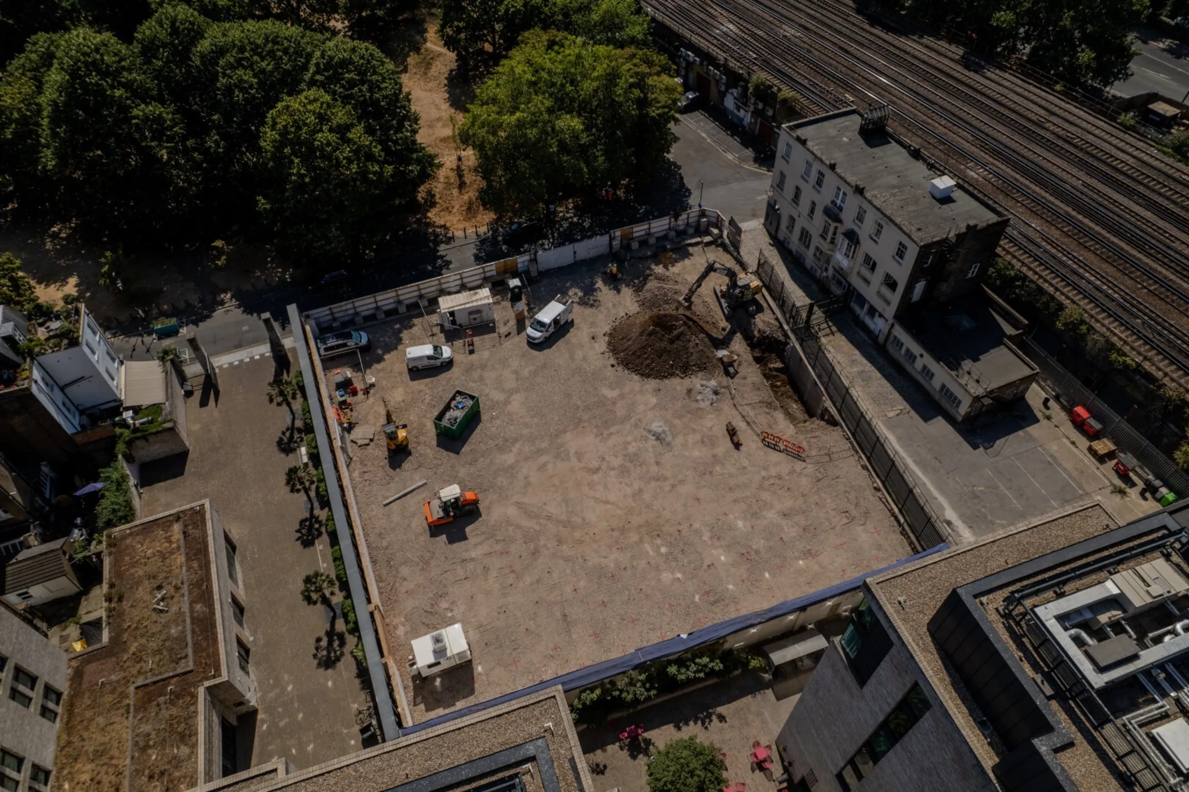 Glasshouse Walk - Drone footage aerial image of ground work in progress