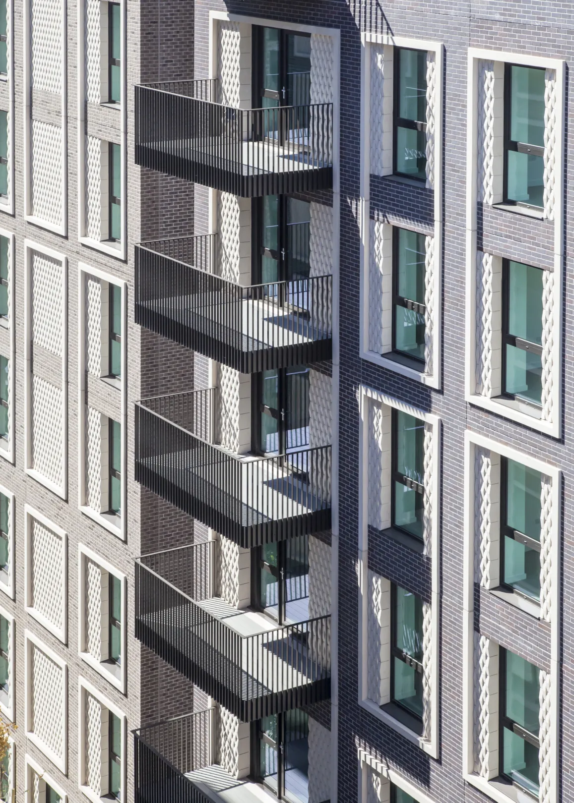 Detail of balconies on a modern residential building