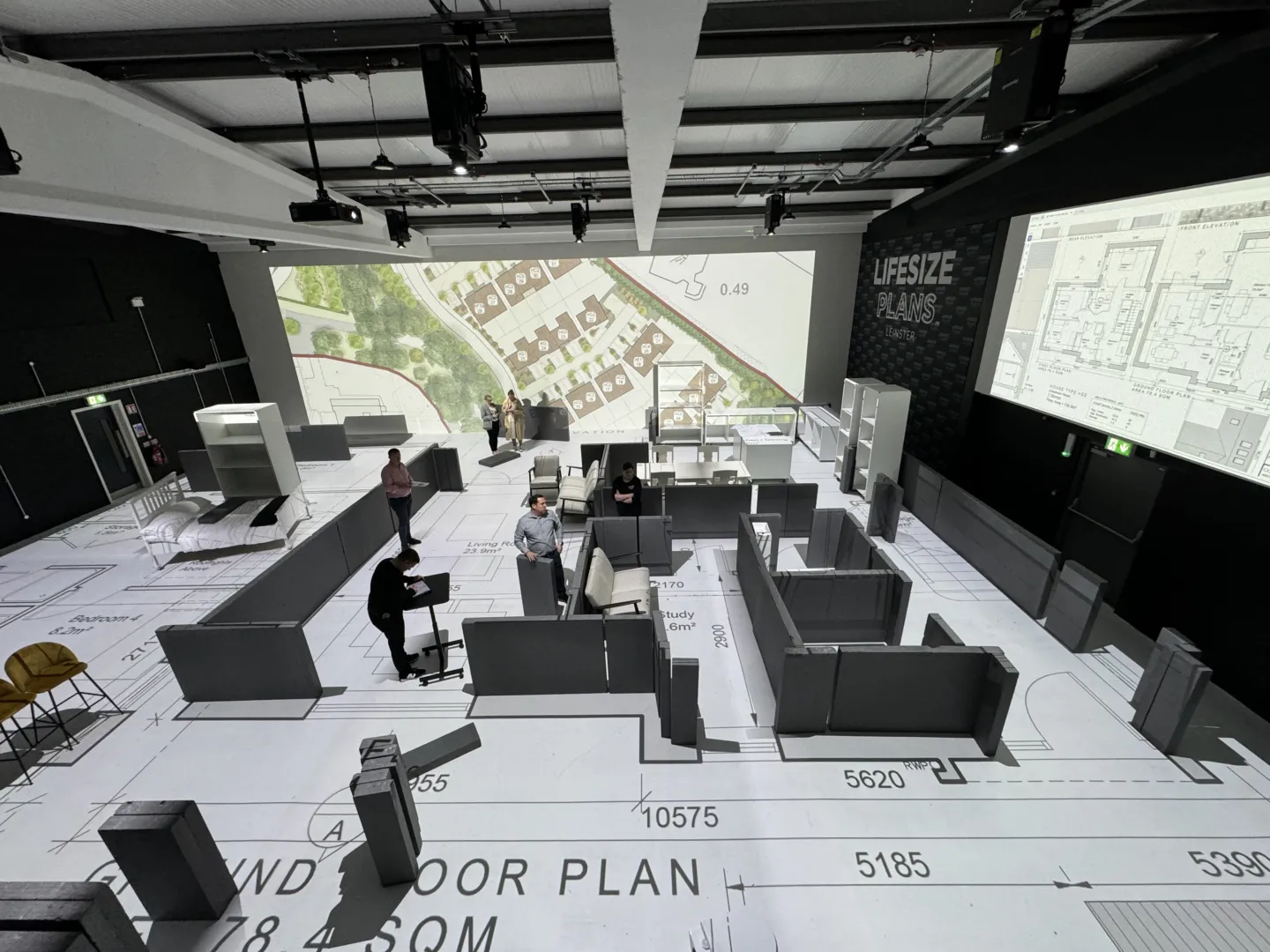 Photograph of Lifesize Plans in Dublin, a team configuring a floor plan
