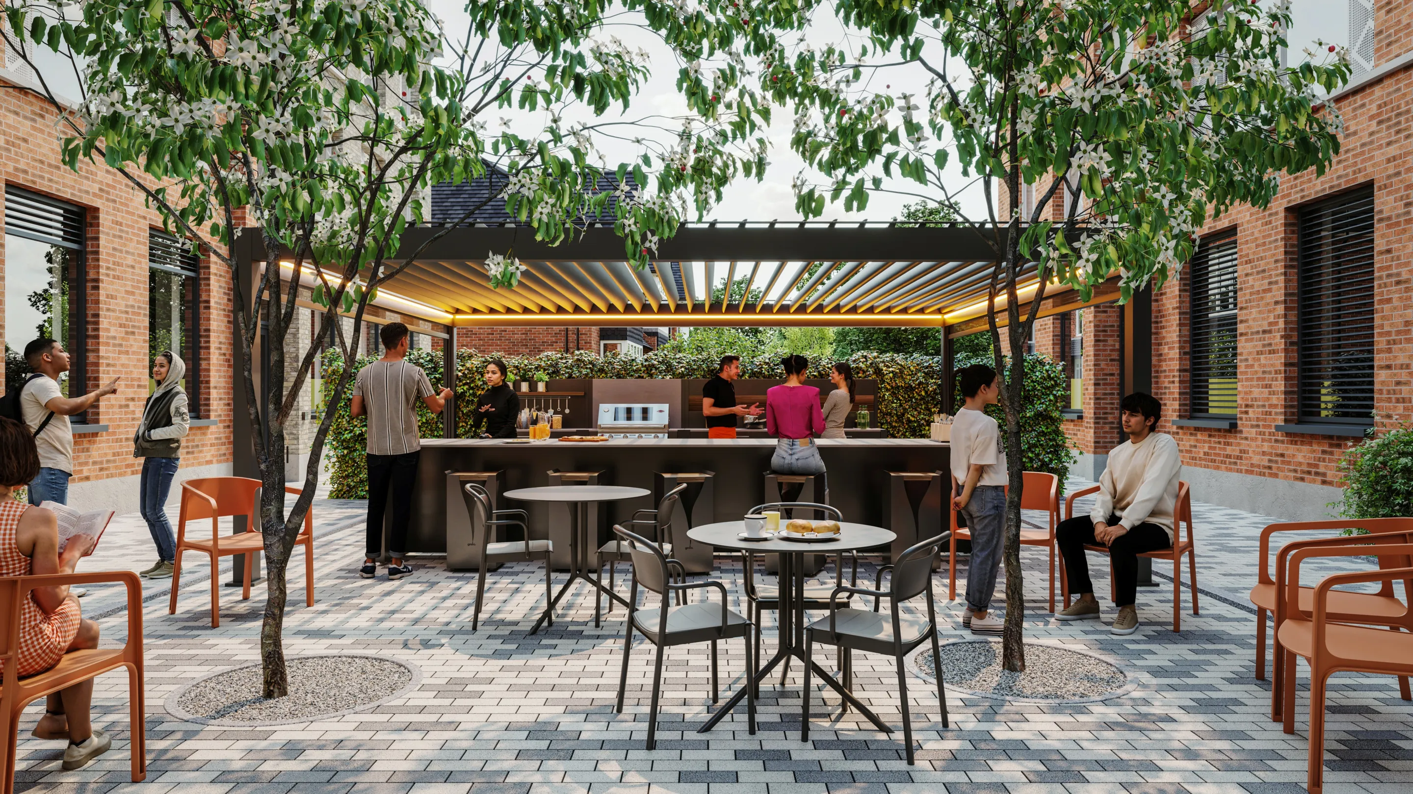 CGI image of the amenity space on the ground floor at Signal House, Wimbledon