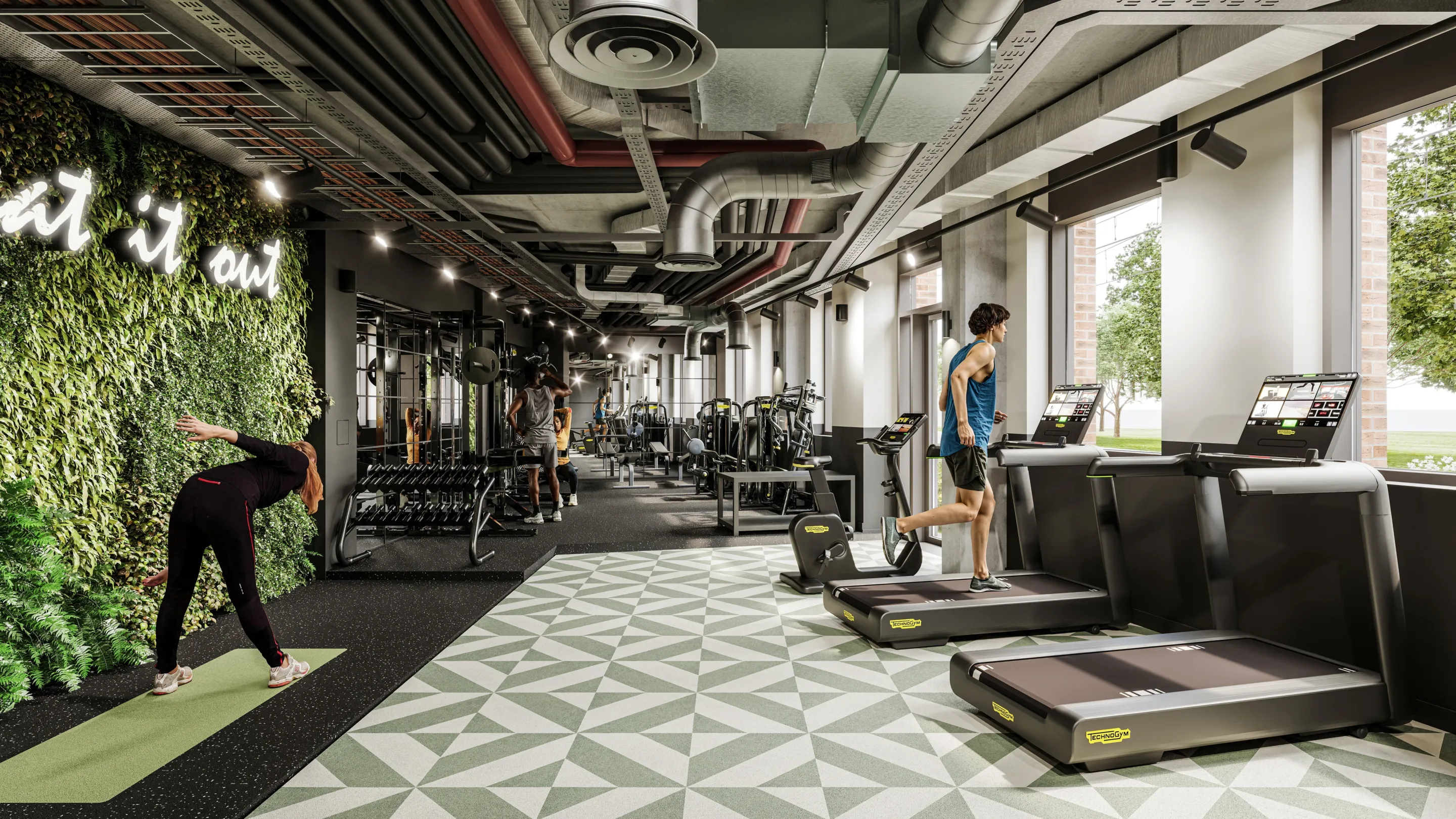 CGI image of the amenity space on the ground floor at Signal House, Wimbledon