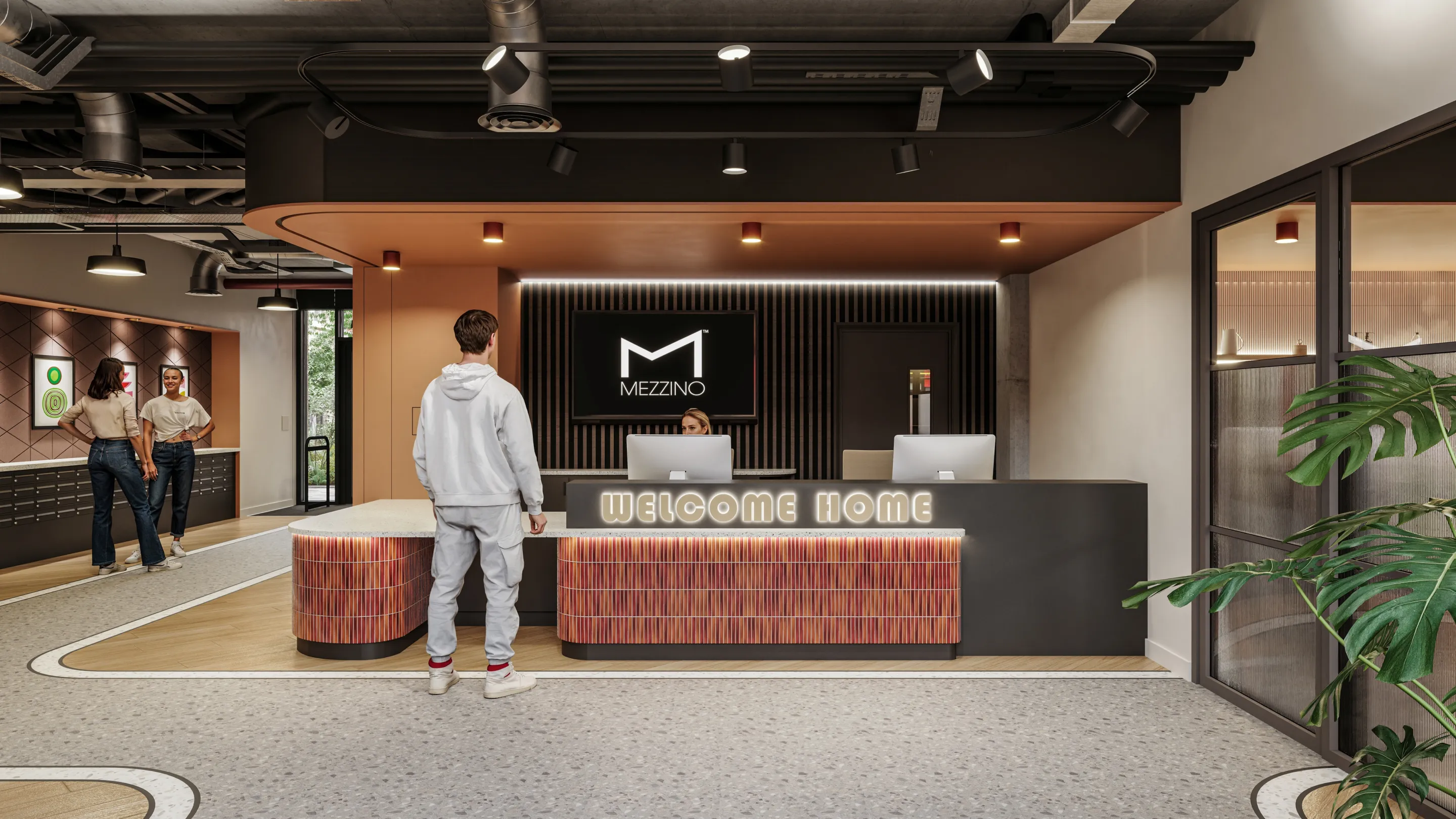 CGI image of the amenity space on the ground floor at Signal House, Wimbledon