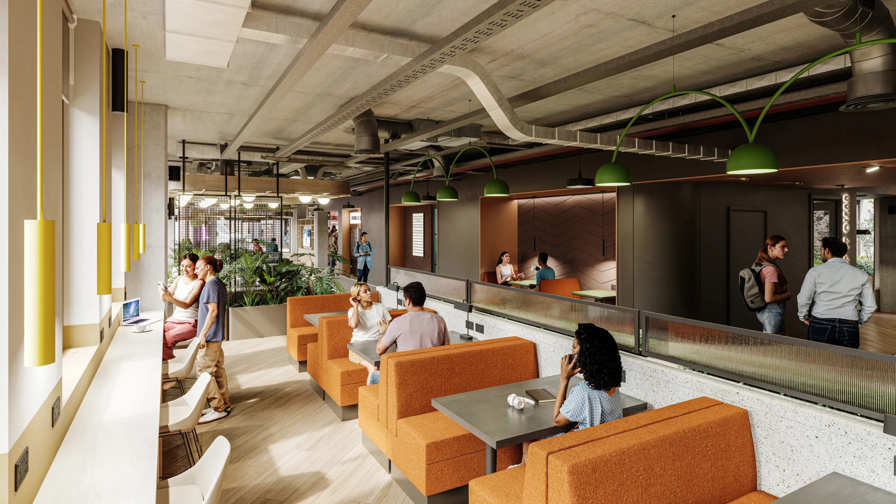 CGI image of the amenity space on the ground floor at Signal House, Wimbledon