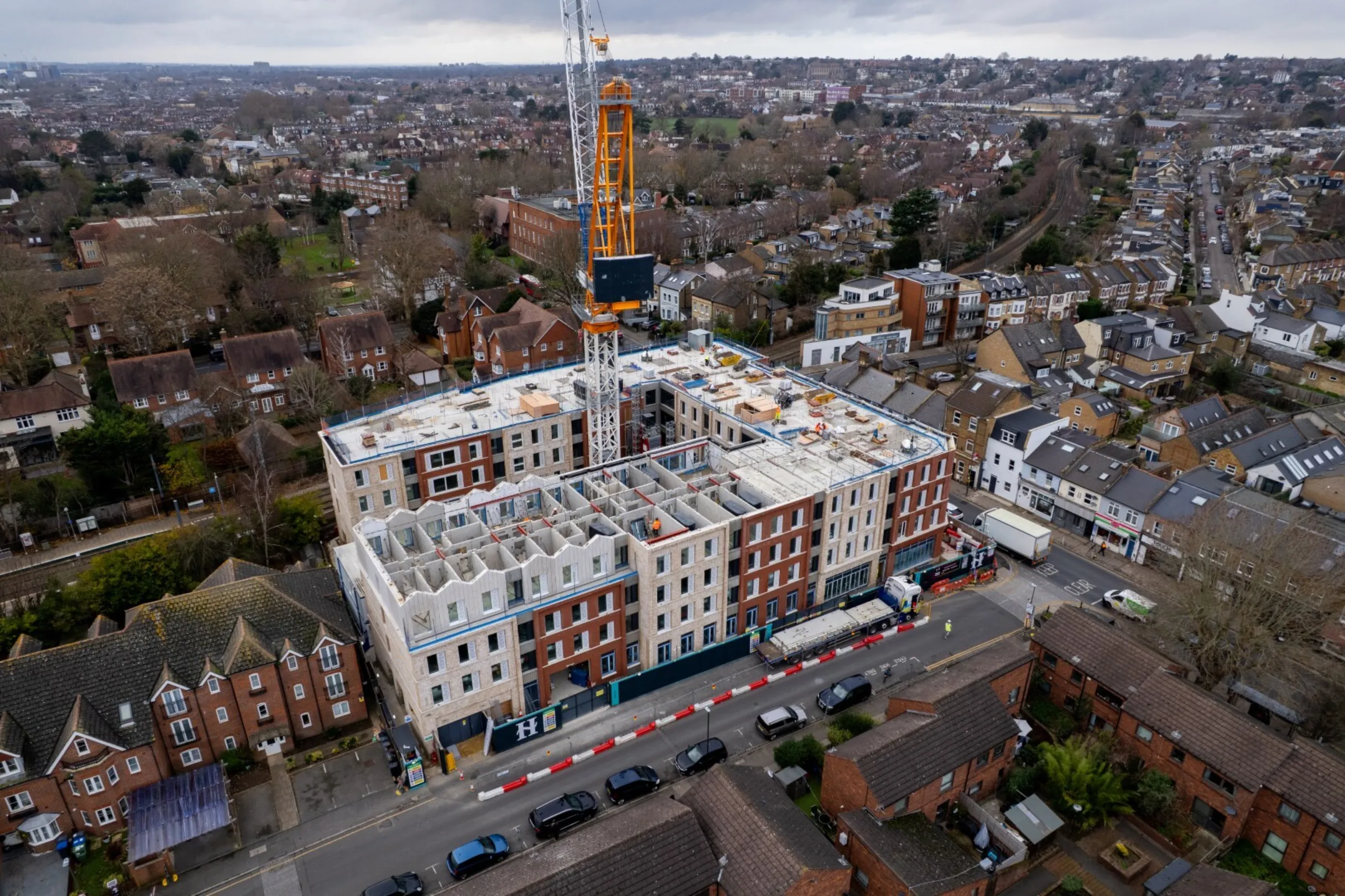 Drone footage of Signal House, Wimbledon - December 2025